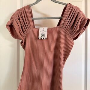 Ces Femme Pleated Blouse - Dusty Rose